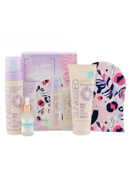 Пълен комплект за професионален автобронзант  Pure Glow Collection Gift Set Dark - 95% Natural Ingredients