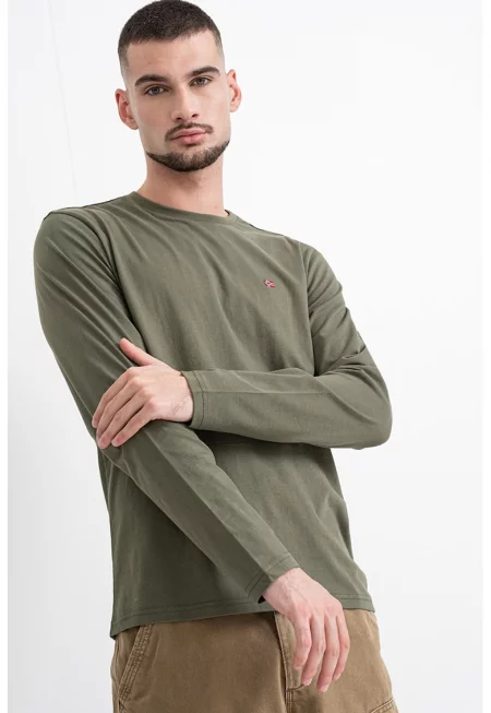 Памучна блуза Salis с овално деколте