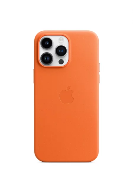 Предпазен калъф  Leather Case with MagSafe за iPhone 14 Pro Max - Orange