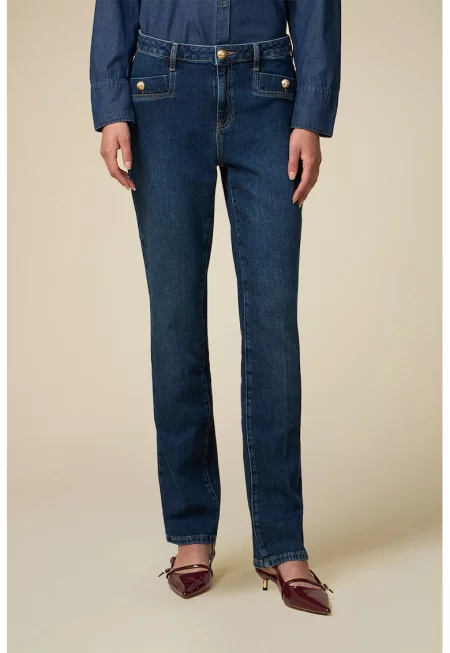 Прилепнали дънки - Тъмносин