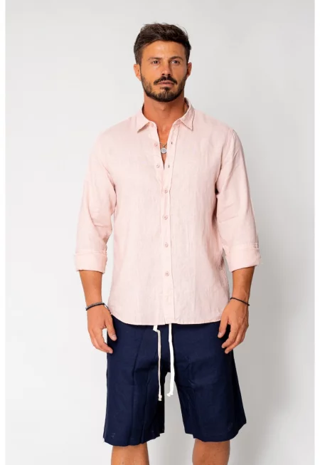Риза от 100% лен - Rose Quartz New 17543 - Прашно розово