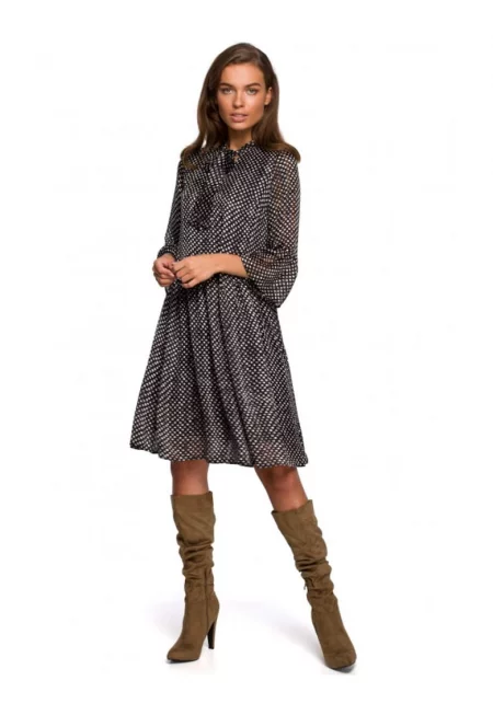 Рокля  Полиестер - Черна