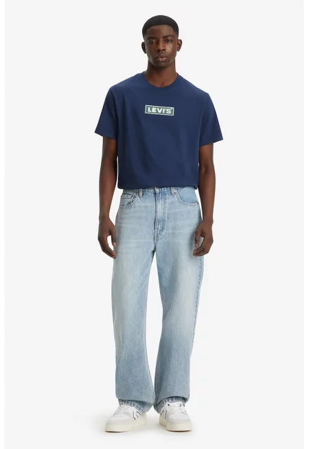 Широки дънки Youth - Бял/Тъмносин