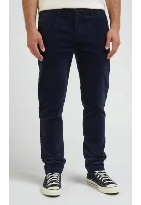Сини кадифени панталони  Slim Chino - вталена кройка - леко висока талия