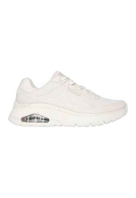 Скосени спортни обувки Uno Flex от текстил с еко кожа - Крем