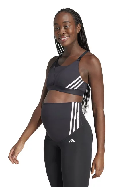 Спортно бюстие за бременни с лого - Черен