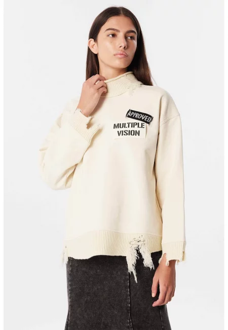 Суитшърт деграде - Черен/Крем