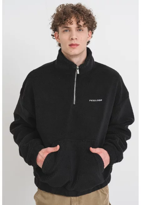 Суитшърт с джоб кенгуру и цип