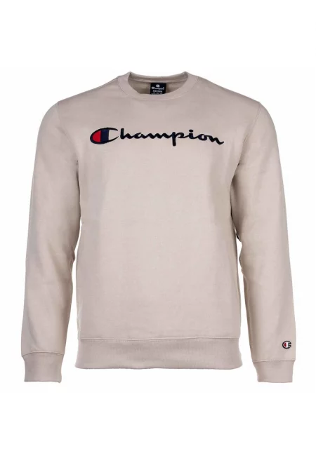 Суитшърт с памук с овално деколте - Бежов