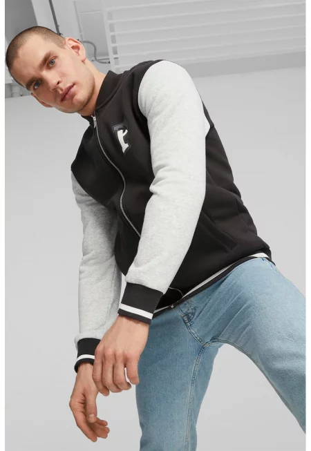 Суитшърт Squad с цип и контрастни ръкави