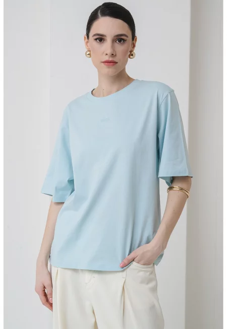 Свободна памучна тениска Enis с лого