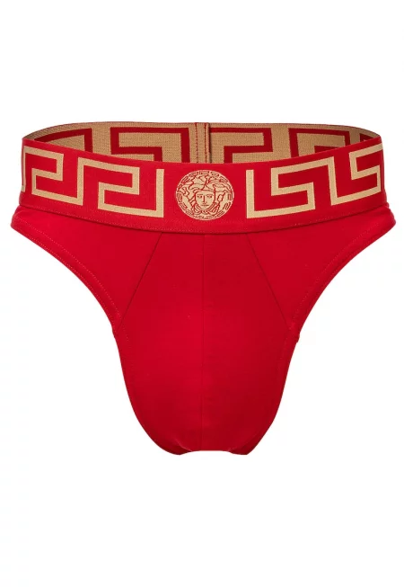 Танга с лого - Червен/Златист
