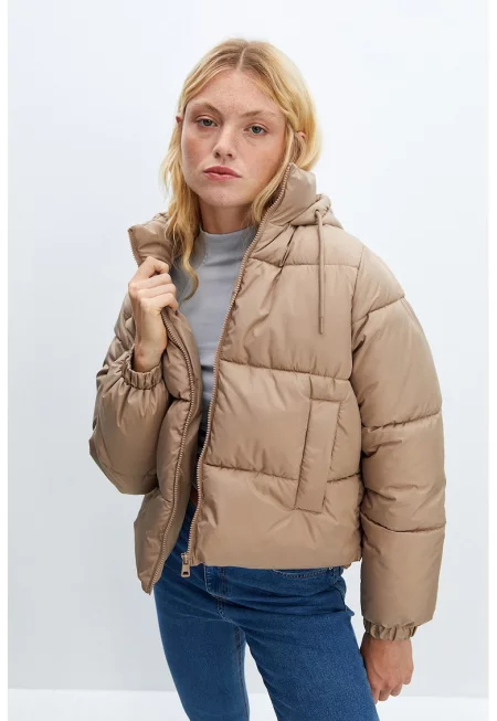 Ватирано зимно яке с джобове встрани