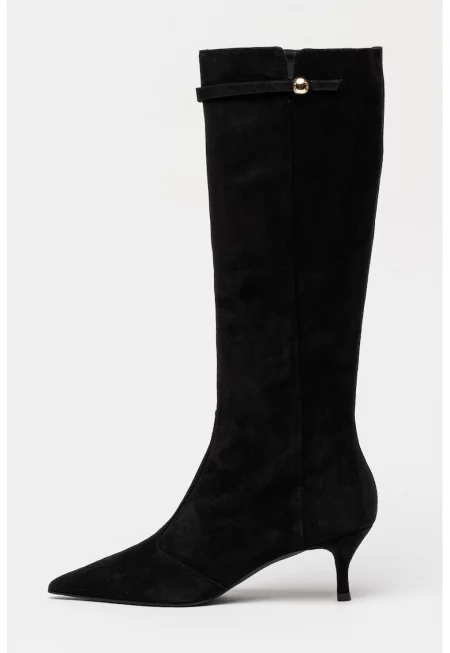 Велурени ботуши Sfera - Черен