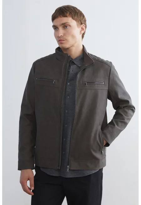 Яке от еко кожа с джоб с цип
