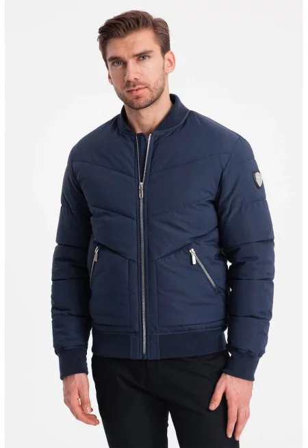 Яке с джобове с цип - Тъмносин