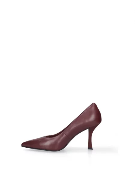 Заострени кожени обувки Silvana Prime - Бордо