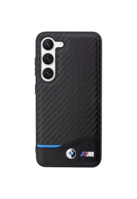 Защитен калъф  Carbon Leather за Samsung Galaxy S23 - Черен