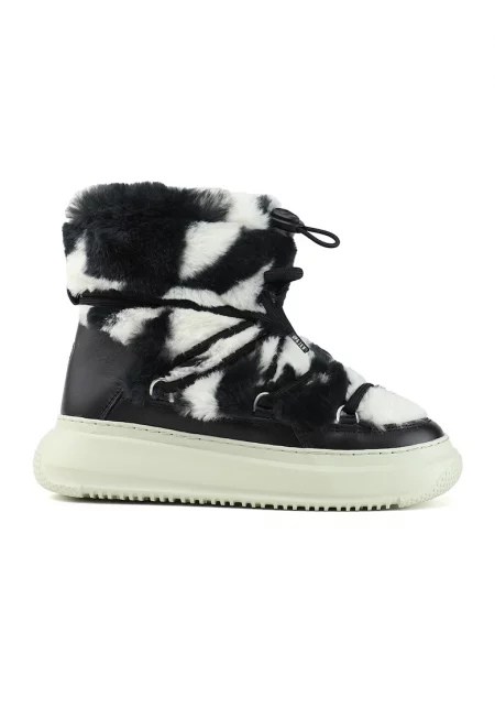 Зимни боти Gravita с лесно обуване - Бял/Черен