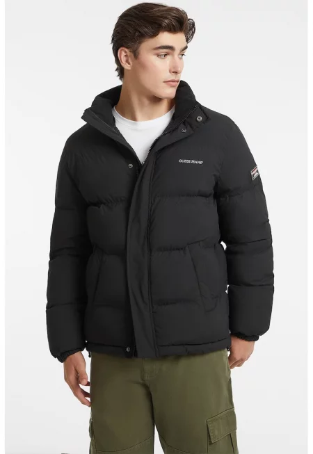 Зимно яке с висока яка - Черен