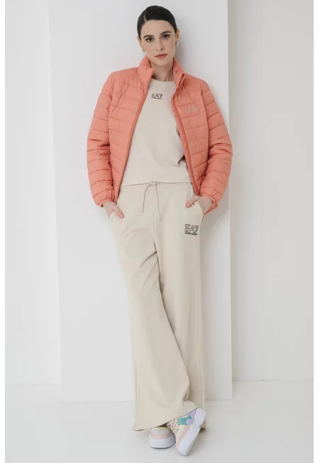 Зимно яке с висока яка - Розова сьомга