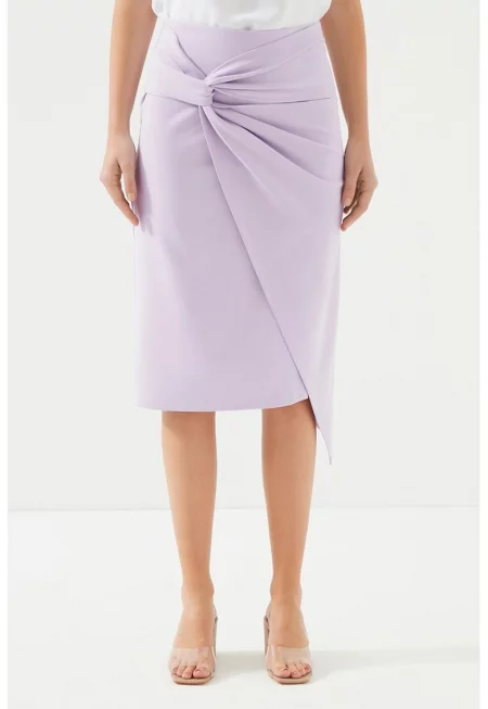 Асиметрична пола с дизайн на възел - Лилав