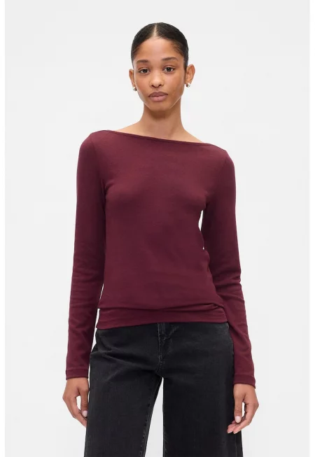 Блуза с модал с деколте-лодка