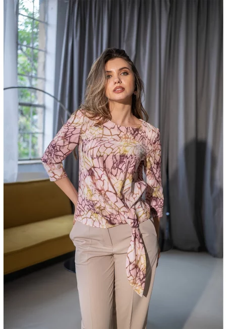 Блуза Simy с десен и възел