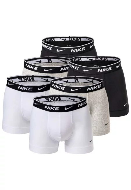 Боксерки с лого на талията - 6 чифта - Бял/Черен/Сив