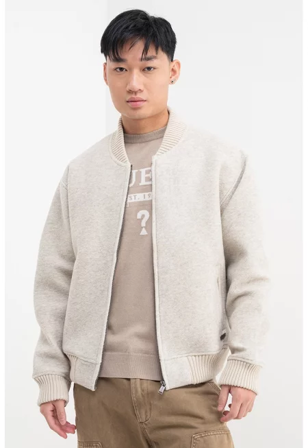 Бомбър яке с вълна с цип