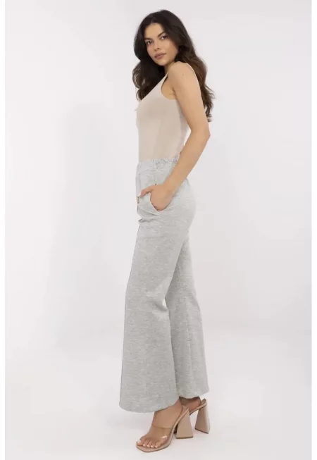 Bootcut Pants With Decorative Buttons