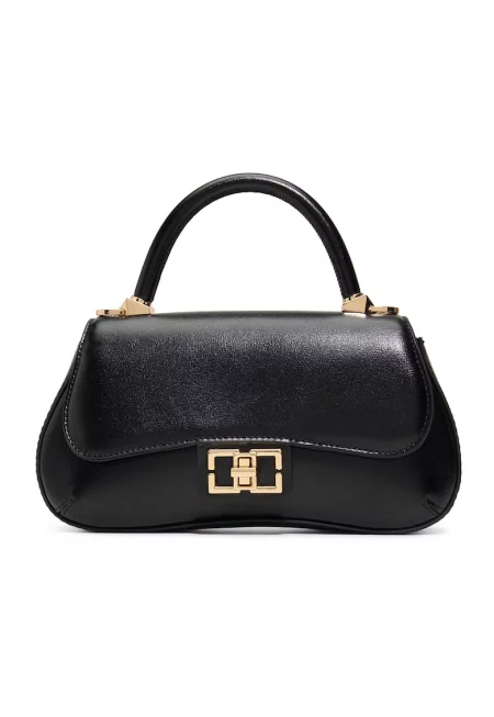 Чанта през рамо Catrine с отдеяща се презрамка с верижка - Черен