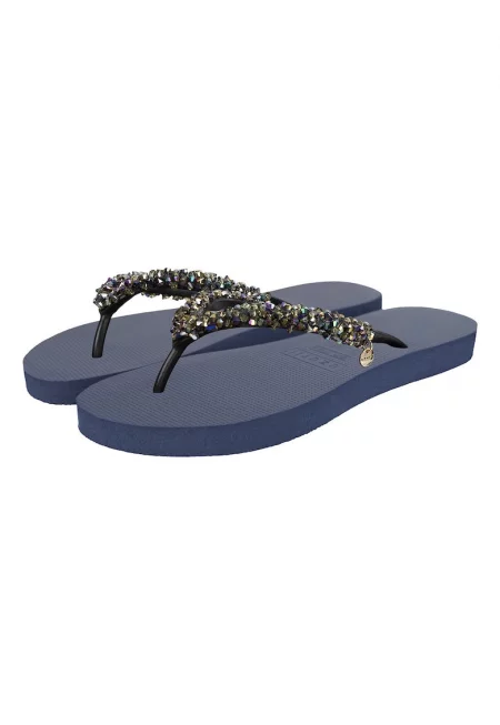 Чехли Classic Aby с декоративни камъни - Тъмносин