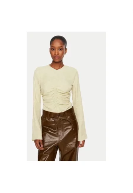 Дамска блуза -  304749964 - Вискоза - Бежов - Бежов