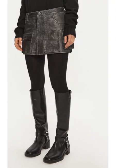 Дамска пола  26597 Сива Естествена кожа