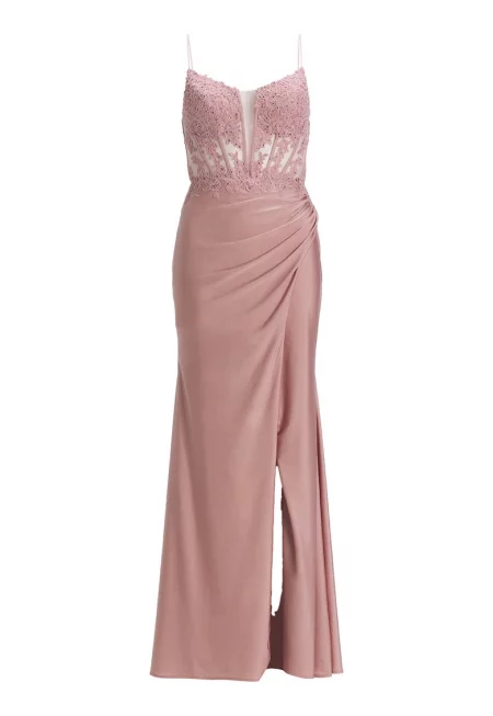 Дамска рокля  5AI058HK - Полиестер - Розов