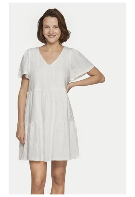 Дамска рокля -  9099 - Памук - Екрю