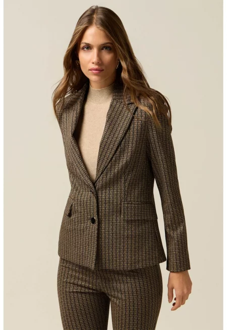 Десенирано сако с раздвоен ревер