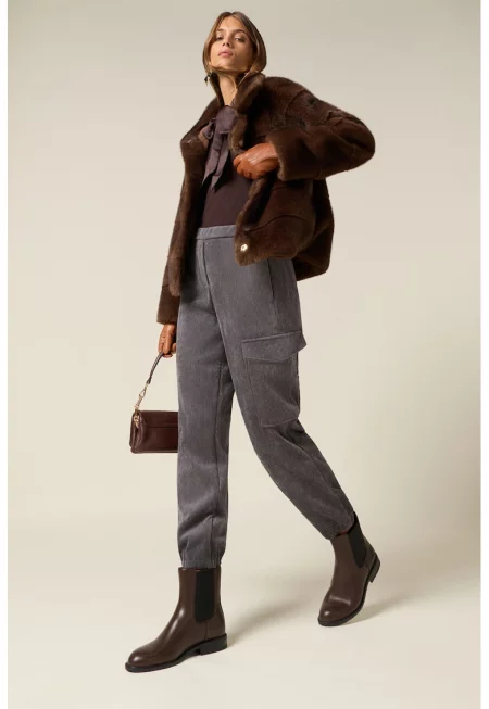 Джинси Mom - Светло кафяво