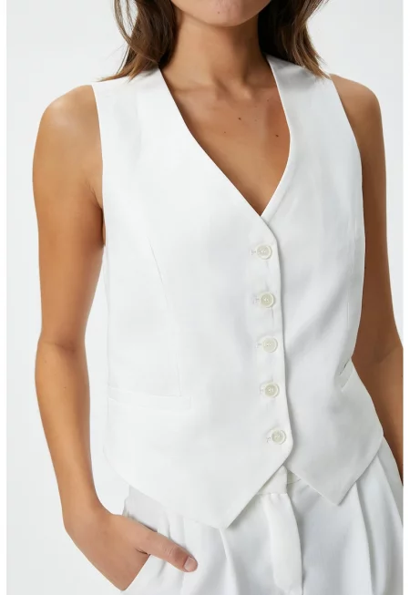 Елек с лен с шпиц