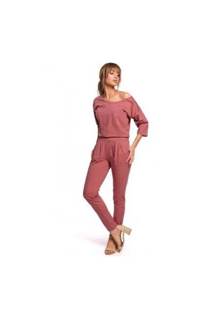 Гащеризон с паднало рамо  Памук - Розов