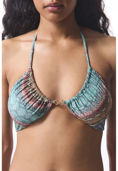 Горен бански с десен - Пастелносин/Виолетов/Тъмночервен