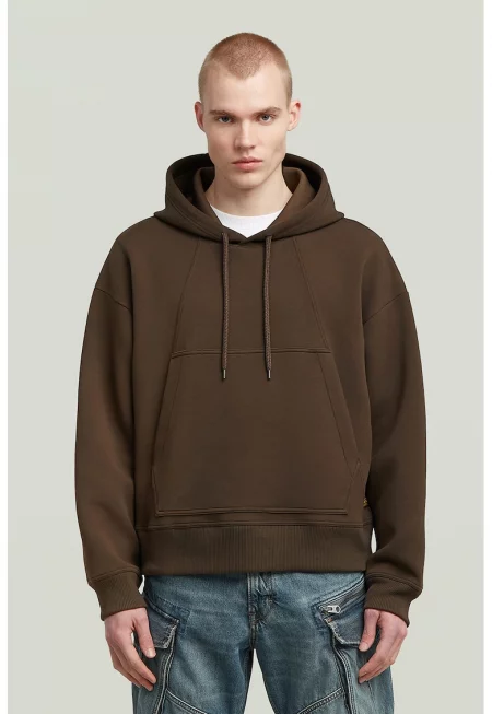 Худи с джоб кенгуру - Тъмнокафяв