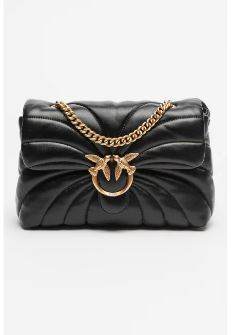 Капитонирана кожена чанта през рамо Love