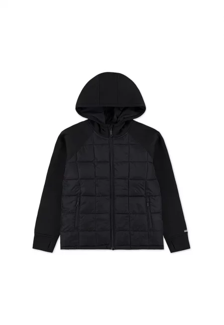 Карирано яке с цепки за палците - Черен