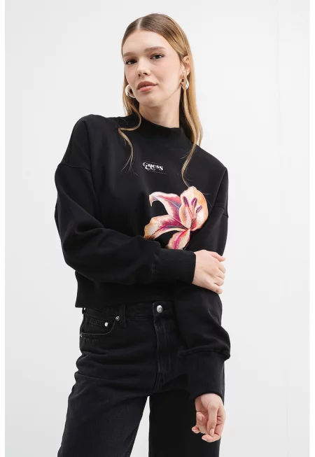 Къс суитшърт с паднали ръкави