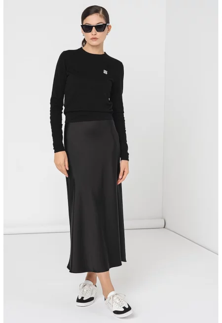 Къса блуза Scallia по тялото - Черен