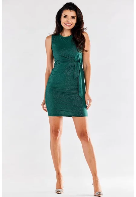 Къса рокля без ръкави - кръгла - полиестер A554