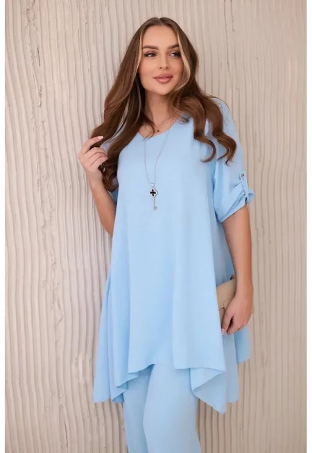 Комплект от свободна блуза и панталон - Един размер