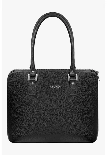 Кожена чанта за рамо - Черен